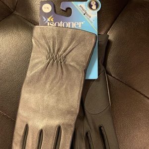 Isotoner Silver Metallic Smart Touch Gloves L/XL